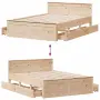 vidaXL Рамка за легло без матрак с табла 140x190 см борово дърво масив, снимка 10