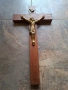 кръст разпятие Исус Христос дъб и бронз 32/3, снимка 4