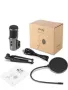 Комплект USB микрофон Кондензаторен комплект игрални микрофони със статив, снимка 4