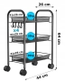 Етажерка на колелца с 3 нива за кухня, офис, баня Ruhhy, снимка 6