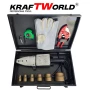 Поялник за полипропиленови тръби Ф20–63 мм KraftWorld 2500W Лепачка за ППР + ножица и ръкавици, снимка 3