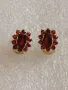 Златни дамски обеци с инкрустирани гранати злато 333, снимка 1