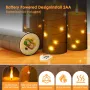 Szycdkj 5 бр. Безпламъчни LED свещи, работещи с батерии, с дистанционно управление, за декор, сиво, снимка 2