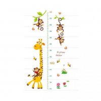 Жираф и маймунки на клон метър за стена и мебел детска стая лепенка стикер самозалепващ, снимка 3 - Други - 34817973
