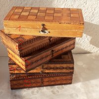 Стари кутии за шах, стара дървена кутия, 5 бр, снимка 2 - Шах и табла - 39086997