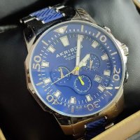 Мъжки часовник Akribos XXIV Conqueror Analog Blue Dial, снимка 1 - Мъжки - 40826558