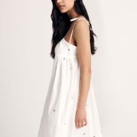 Нова елегантна дълга памучна рокля 100% памук теменушки , снимка 4 - Рокли - 42220345