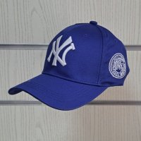 Нова шапка с козирка New York (Ню Йорк) в син цвят, с емблема отстрани, Унисекс, снимка 2 - Шапки - 41804979