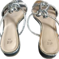 Змийски Сандали Silver № 40, снимка 5 - Дамски елегантни обувки - 29781893