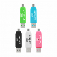 Преходник Earldom ET-OT05, USB F към Micro USB, Четец за карти, OTG, Различни цветове, снимка 2 - Кабели и адаптери - 36456522