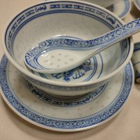 Китайски  купи от оризов порцелан с чинийки и лъжички. 6 броя. , снимка 12 - Сервизи - 38762473