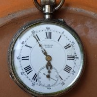 Сребърен джобен часовник Charles Locle, снимка 7 - Антикварни и старинни предмети - 41435026