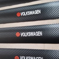 Черен карбон стикери за прагове на автомобил с надпис Volkswagen Фолксваген кола автомобил джип ван, снимка 4 - Аксесоари и консумативи - 40314932
