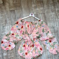 Нежна нова  ефирна блуза топ флорален принт цветя XL 2XL , снимка 8 - Корсети, бюстиета, топове - 41330412