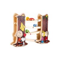 Дървена играчка Монтесори , Писта с топки  Charlie Brown, Snoopy & Co колички, снимка 2 - Други - 41875442