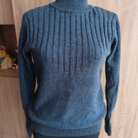 Тъмно син пуловер , снимка 1 - Блузи с дълъг ръкав и пуловери - 44398667