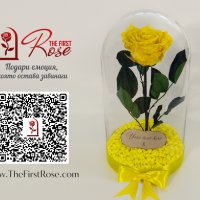 Вечна роза в ГОЛЯМА стъкленица / Оригинален Подарък за Жена / Подарък за Приятелка/ Жълта Вечна Роза, снимка 3 - Подаръци за сватба - 36455119