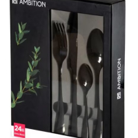 Комплект прибори за хранене Ambition Enna Black / 24 части - черен цвят, снимка 1 - Прибори за хранене, готвене и сервиране - 44603650