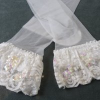 S снежнобели еротични чорапи с перли и пайети, снимка 13 - Бельо - 42515593