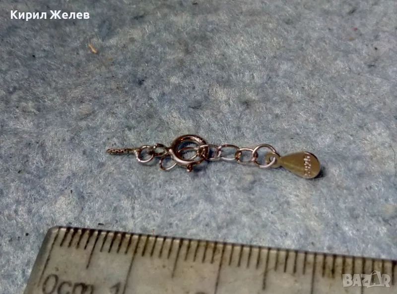 СТАРА СРЕБЪРНА ЗАКОПЧАЛКА За КОЛИЕ ВЕРИЖКА ГРИВНА РОДИРАНО СРЕБРО S925 КАРАБИНКА За ЛАНЧЕ 49927, снимка 1