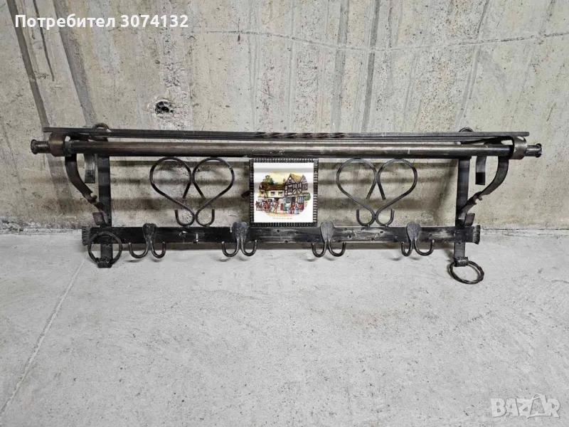 Закачалка за стена от ковано желязо, снимка 1