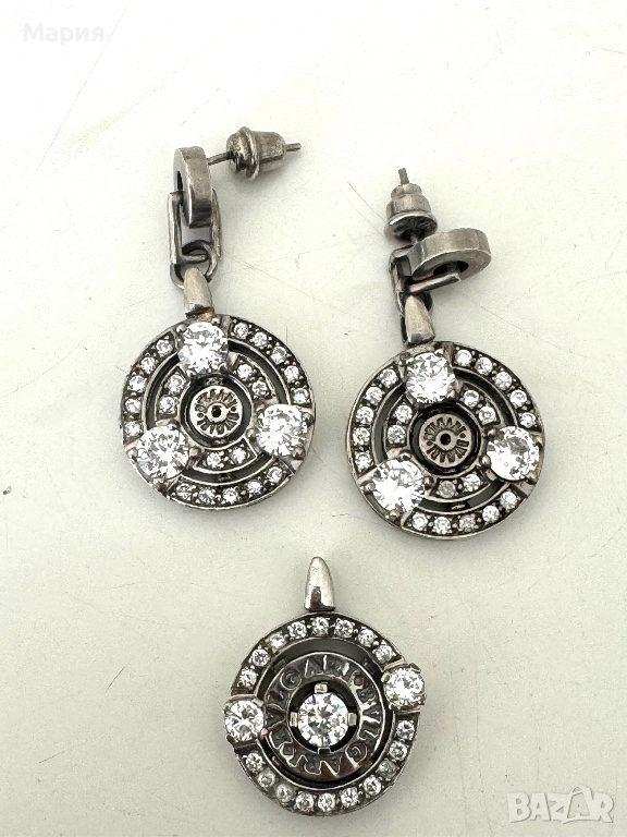 Сребърен 925 комплект от обеци и колие Булгари “Bvlgari“, снимка 1