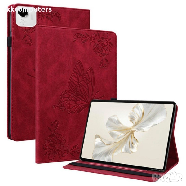 Кожен калъф с Протектор за Honor Pad X9a / X9 Pro, Дизайн пеперуда- 6 цвята, снимка 1