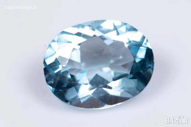Син топаз 3.00ct 10x8mm овална шлифовка №4, снимка 1