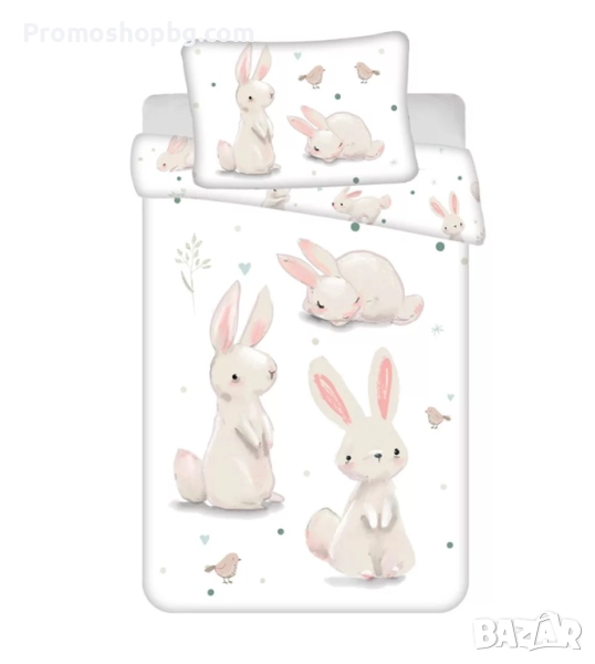 Детски спален комплект Bunny, 100 % памук, 2 части, 100x135 см, снимка 1