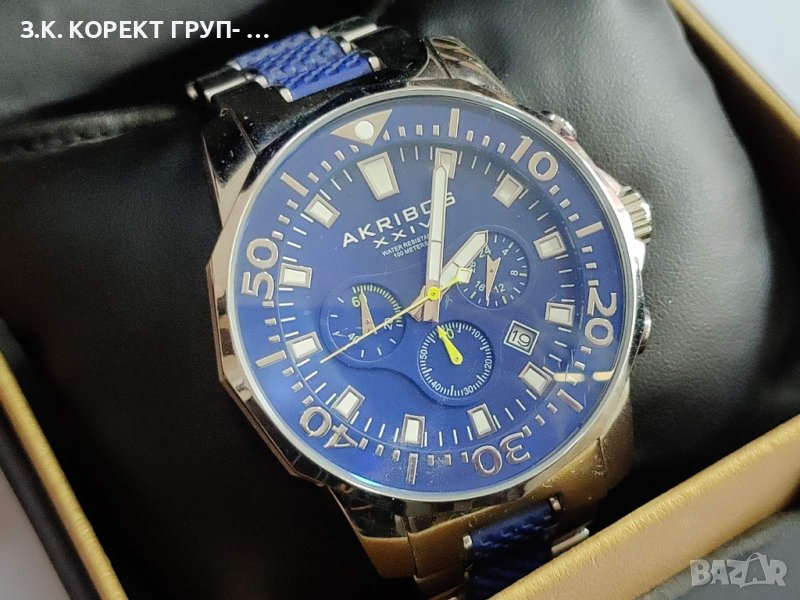 Мъжки часовник Akribos XXIV Conqueror Analog Blue Dial, снимка 1