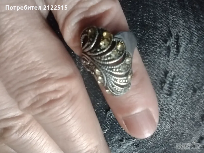 стар дамски сребърен пръстен, снимка 1