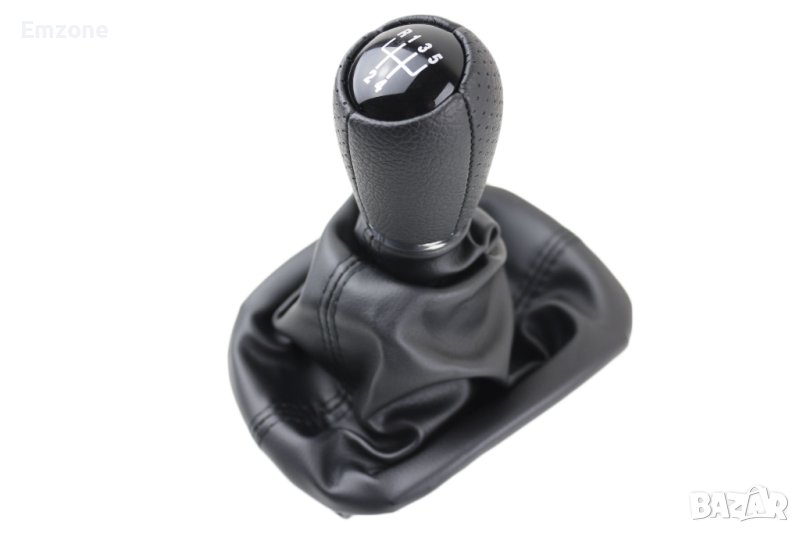 Топка за скоростен лост с 5ск. с кожен маншон и рамка за Сеат SEAT Leon I Toledo II, снимка 1