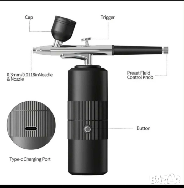 Професионален аерограф, снимка 1