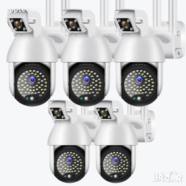 Комплект 5 бр. Wi-Fi камера с два обектива и четири антени CP11-50-2 FULL HD, снимка 1