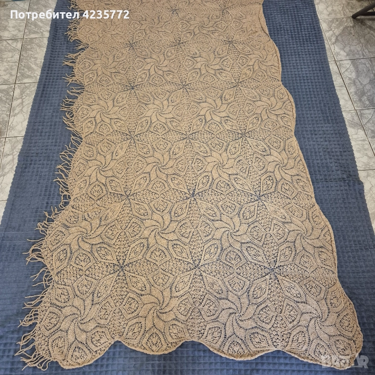 Покривало за легло или канапе плетено на една кука. , снимка 1