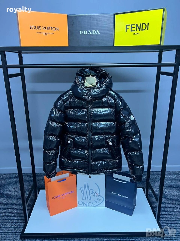 Moncler Черно Зимно Мъжко Яке Лак Монклер , снимка 1