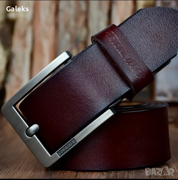 Мъжки, Стилни и спортни кожени колани COWATHER* Кафяви и Черни /Естест. кожа!, снимка 1