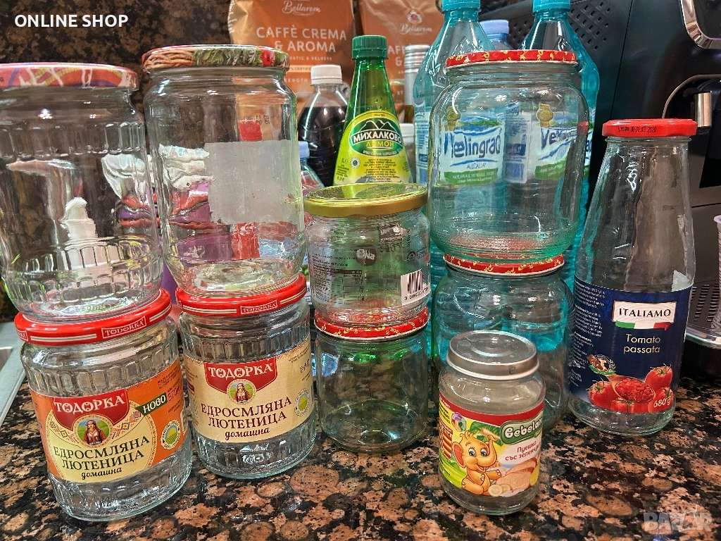 Стъклени буркани с капачки, снимка 1