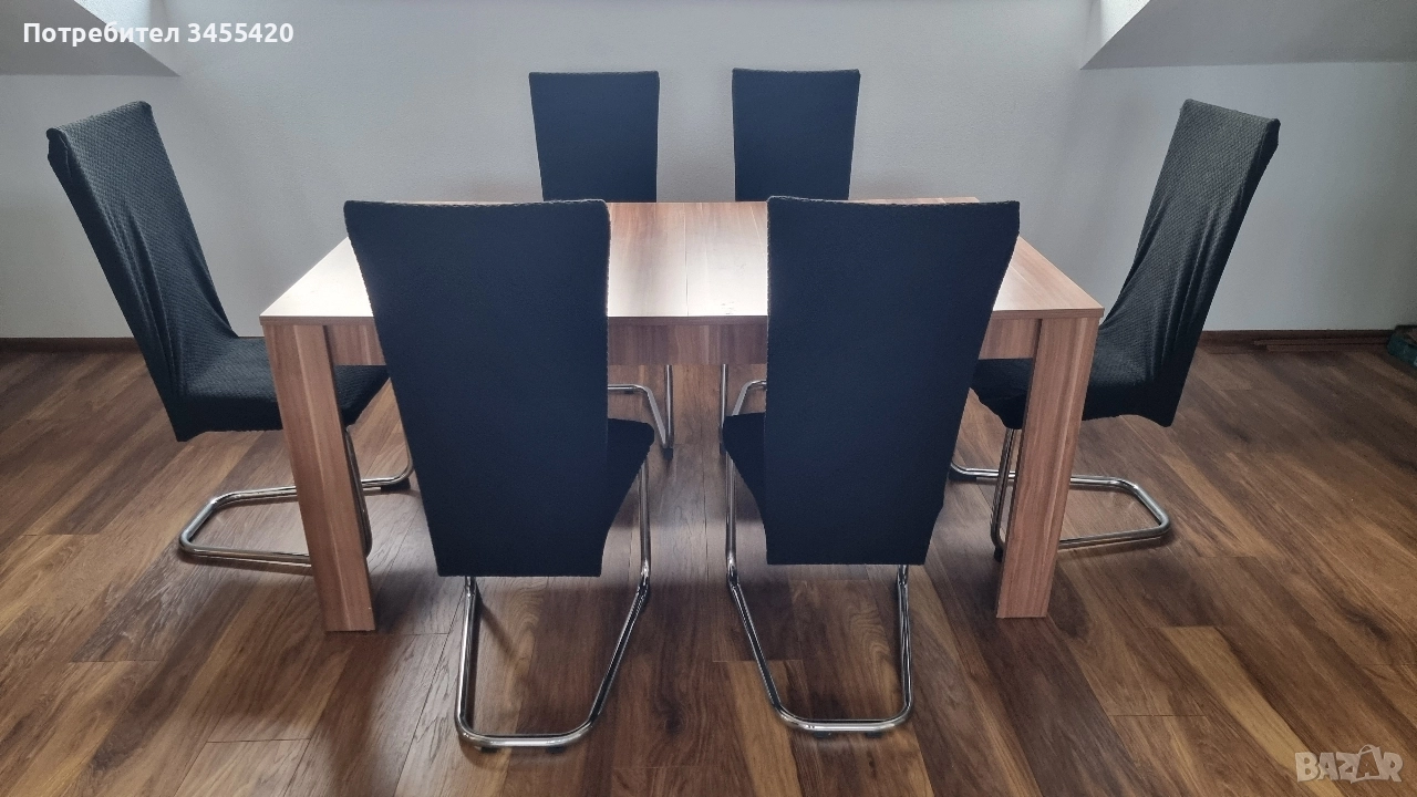 трапезна маса ( разтегаема)+6 стола , снимка 1