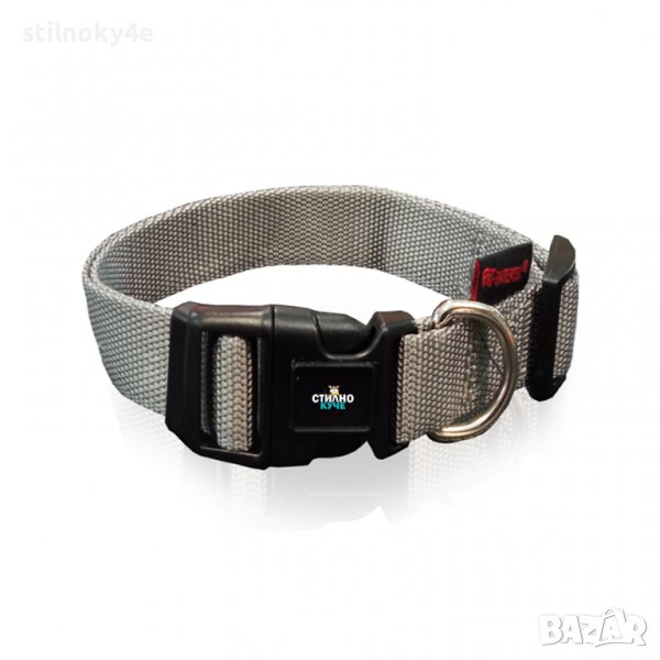 Нашийник за куче в сив цвят Нашийници за кучета Кучешки нашийник Кучешки нашийници, снимка 1