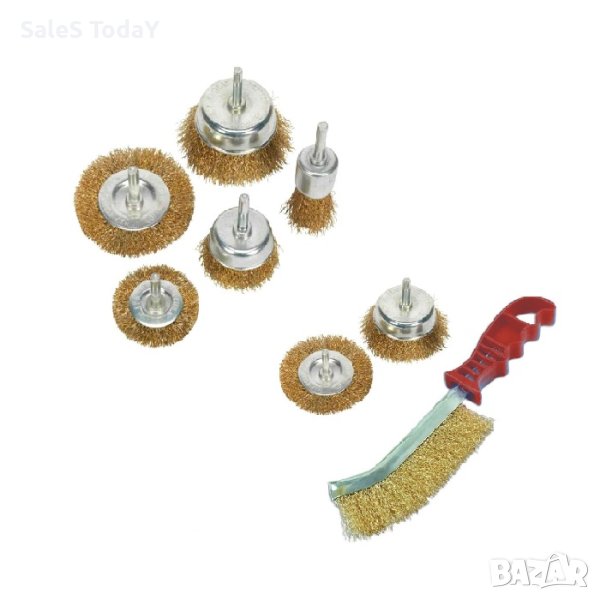 Телени четки 8бр., четка с твърд косъм от гофрирана месинг, снимка 1