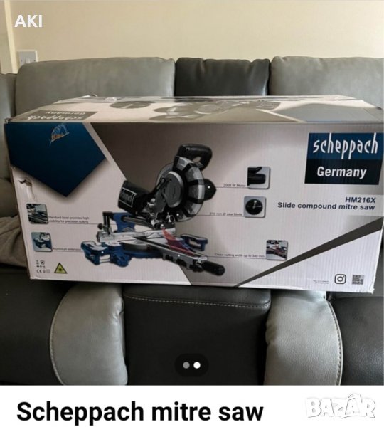 Scheppach HM216 2000W 216 MM SB Плъзгащ митър трион 230 V, снимка 1