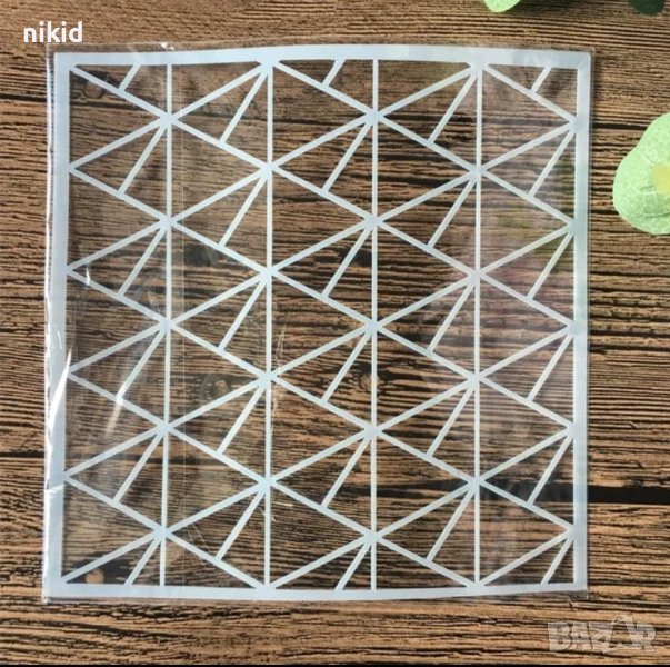 триъгълнници и криви стенсил шаблон за спрей за торта украса Scrapbooking, снимка 1