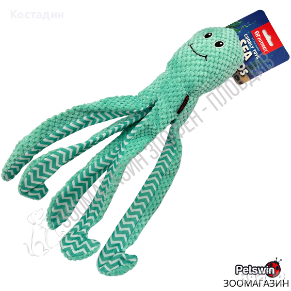 Пухкава Играчка за Куче - със Звук - с форма на Октопод - Smiley Octopus- Sea Friends- Pet Interest, снимка 1