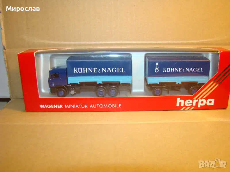 HERPA H0 1/87 MAN КАМИОН TIR ТИР МОДЕЛ ИГРАЧКА КОЛИЧКА, снимка 1