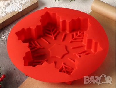 Голяма Снежинка силиконов молд форма десерт сладкиш кекс торта гипс декор , снимка 1