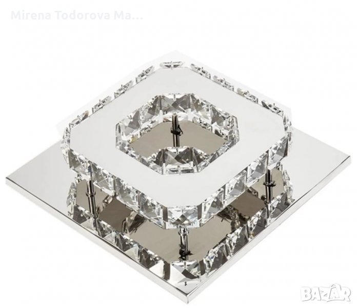       LED таванна светлина, квадратна кристална лампа, снимка 1