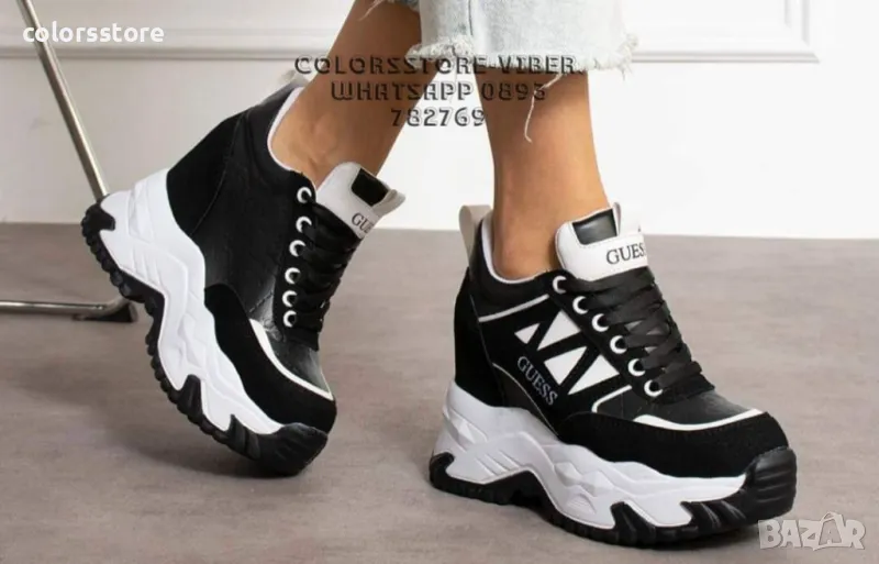 Кецове на платформа  Guess черно/бяло -VL228te, снимка 1