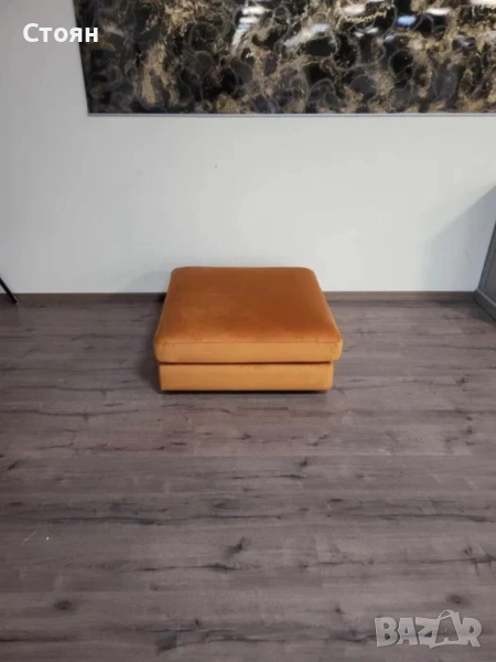 Голяма оранжева табуретка от плат, снимка 1