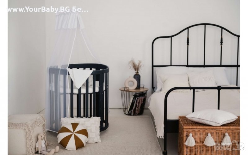 Кошара за Бебе Смарт 7в1 Овал, Детско Легло 0-10 год. - Цвят Графит, снимка 1